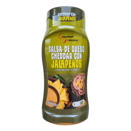Cheddar Cheese Salsa Jalapenos von Gourmet Passion Quetsch-Flasche 300ml