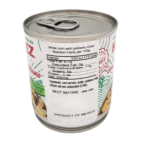 Herdez Elote con Poblano 220g rückseite 1