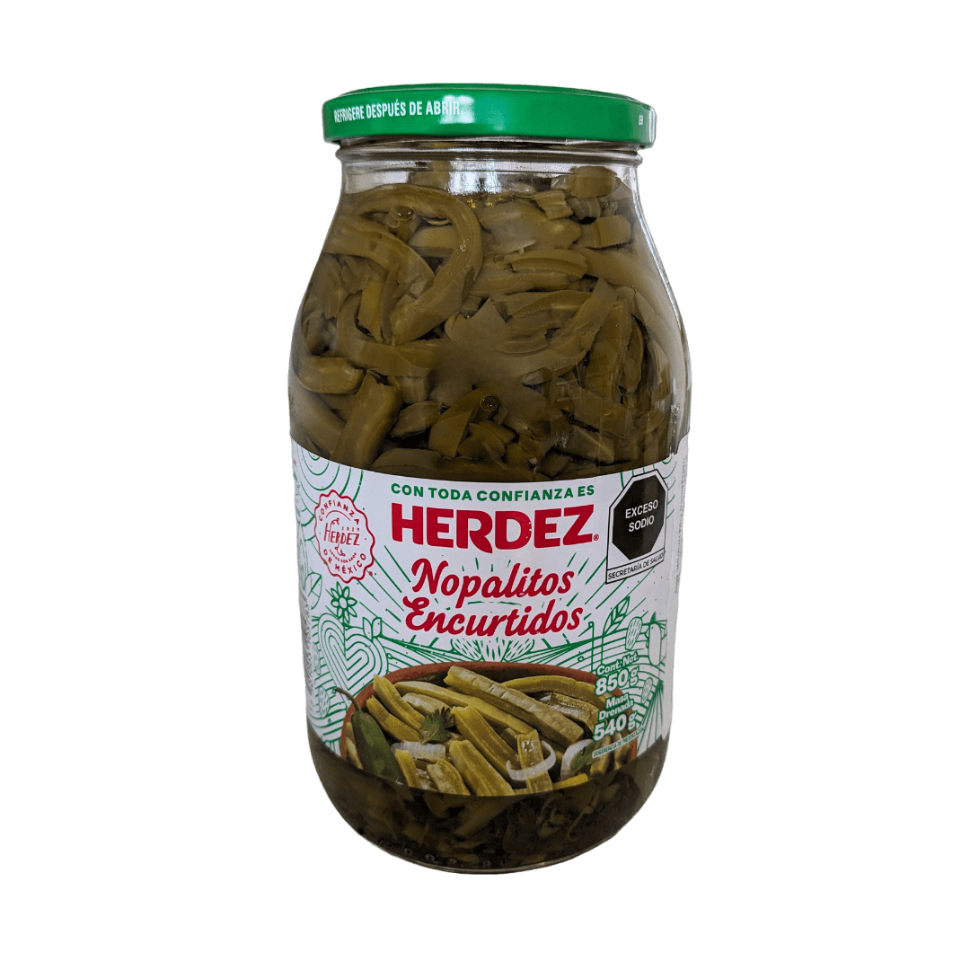 Herdez Nopales Encurtidos Kaktusstreifen 850g Glas