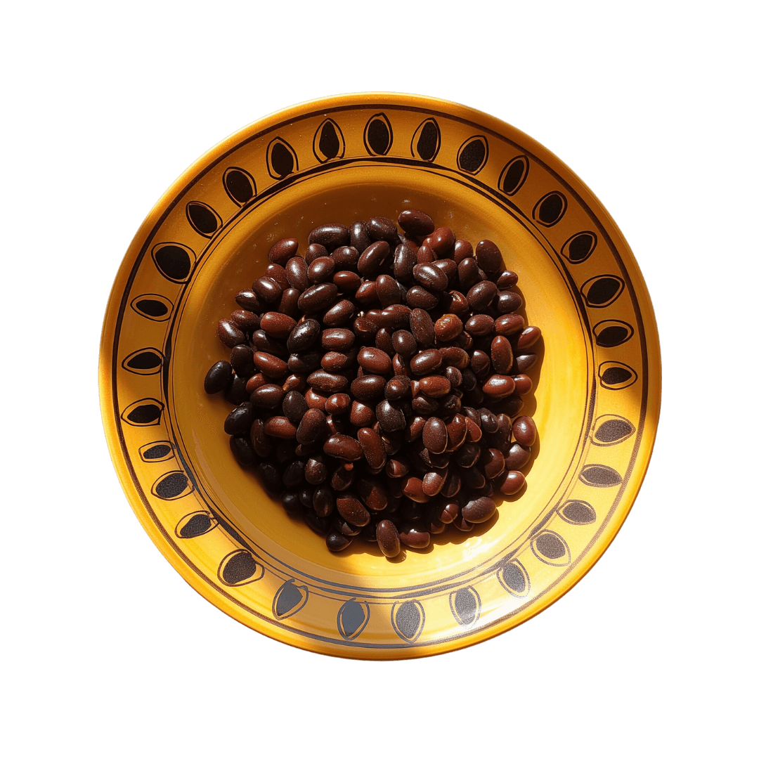 Teller mit mexikanischen schwarzen Bohnen