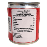 Jalapeno Streifen en Escabeche La Costena 220g back