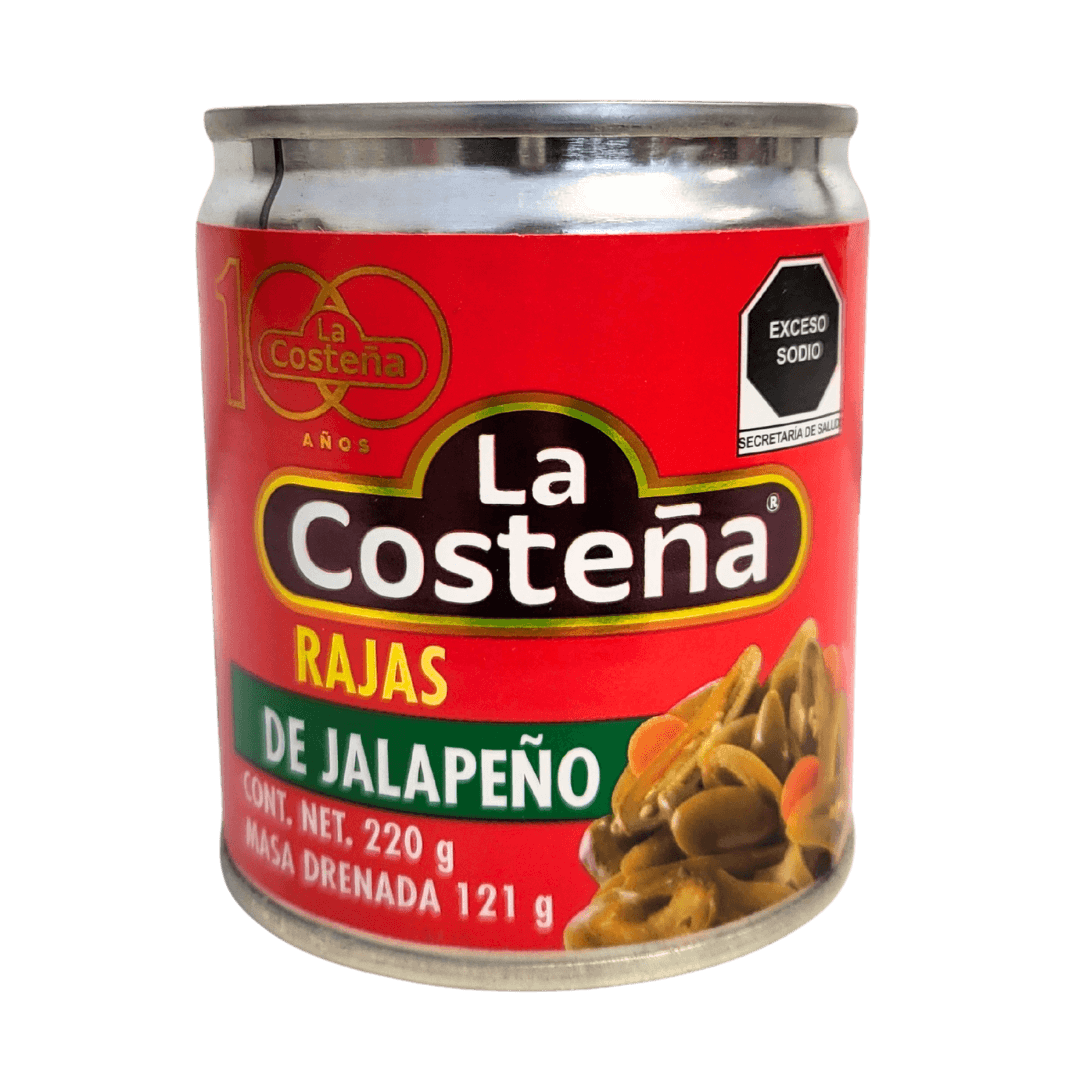 Jalapeno Streifen en Escabeche La Costena 220g front