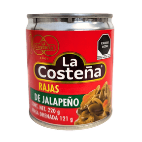 Jalapeno Streifen en Escabeche La Costena 220g front