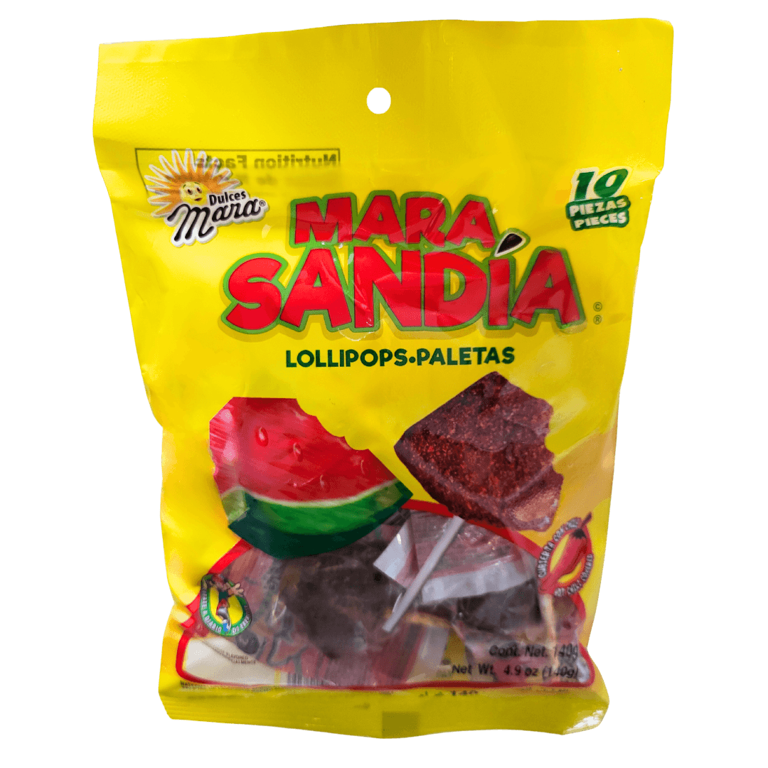 Mara Sandia Lollipops Paletas 140g 10 piezas Dulces Mara