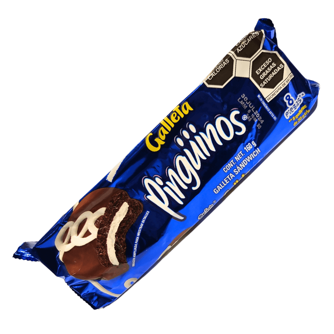 Pingüinos Cookies with cream filling from Marinela (8 pcs.) 160g ...