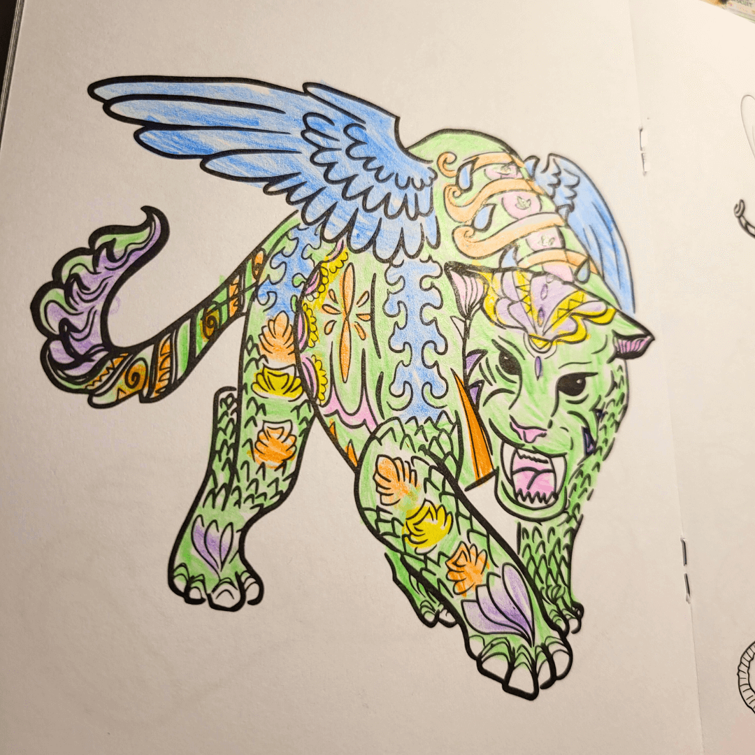 Beispielbild Ausmalbuch Panther Amorbrije ausgemalt