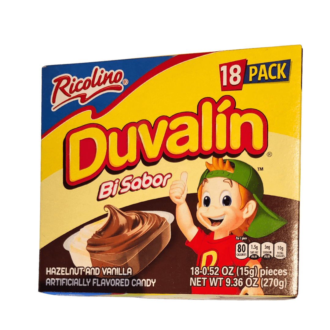 Duvalin Bi Sabor Vanilla - Crema de Avellana / Ricolino (18 pzas) 270 g