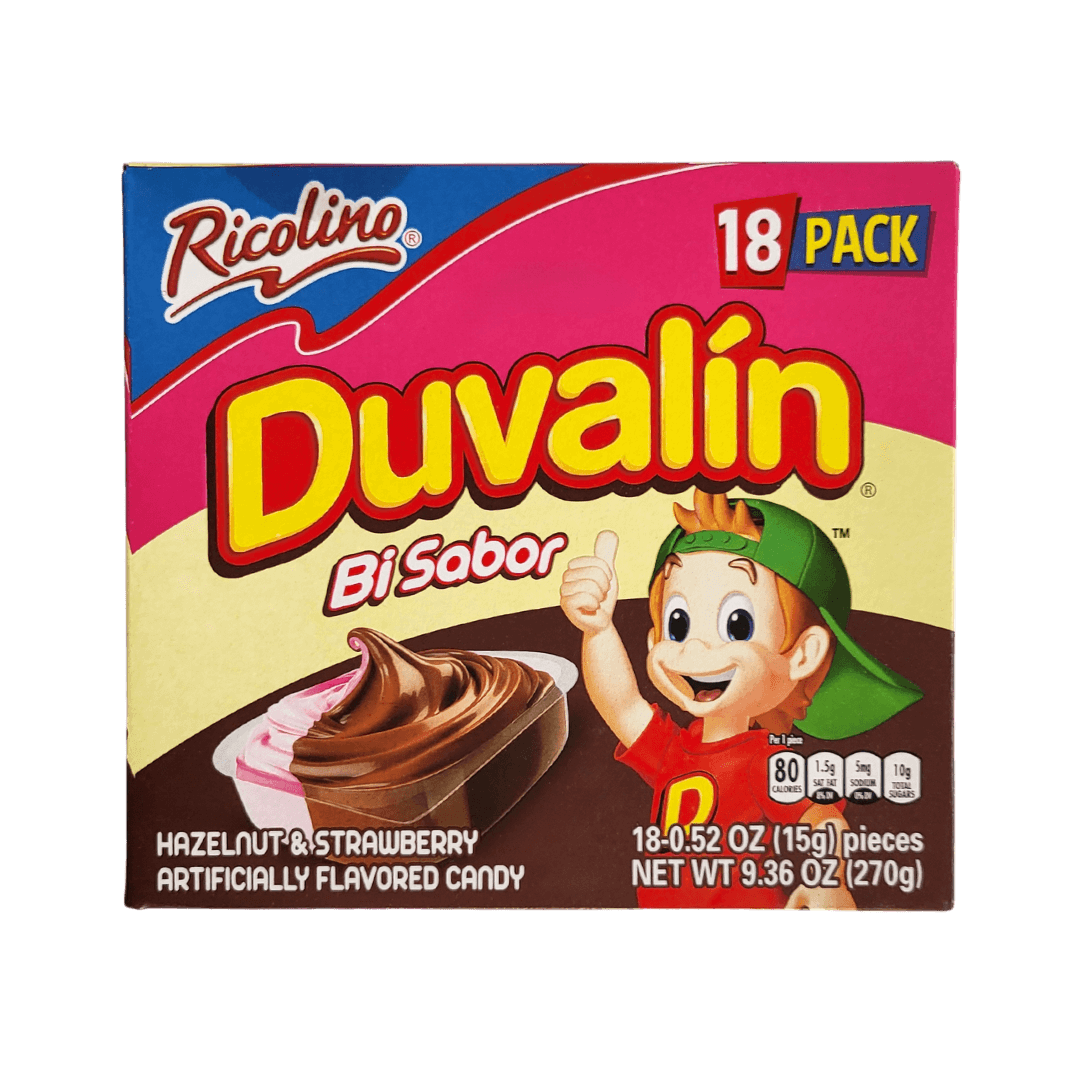 Duvalin Bi Sabor Cream Chocolate, Strawberry (18 pieces) by Ricolino 270g