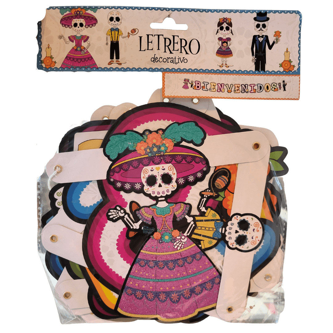 Schriftzug Letrero Bienvenidos Dia de los Muertos Willkommen