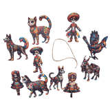 Alebrije Holzfigur-Anhänger mexikanisch bunte Motive als Set oder einzeln