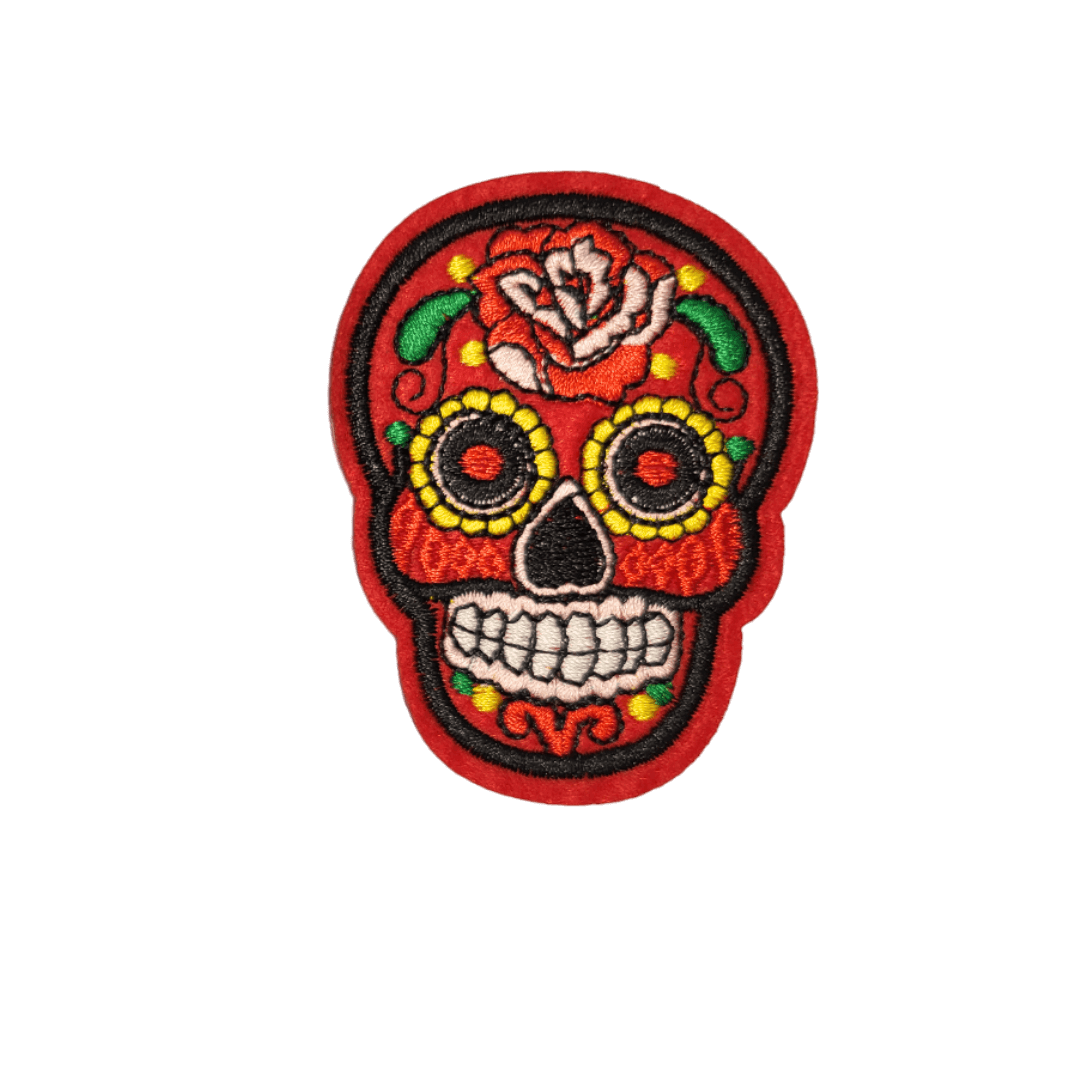 Skull Dia de los Muertos Bügelbild rot rot