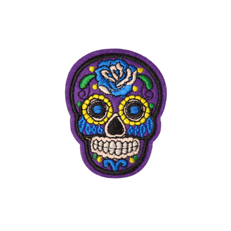 Skull Dia de los Muertos Bügelbild violett