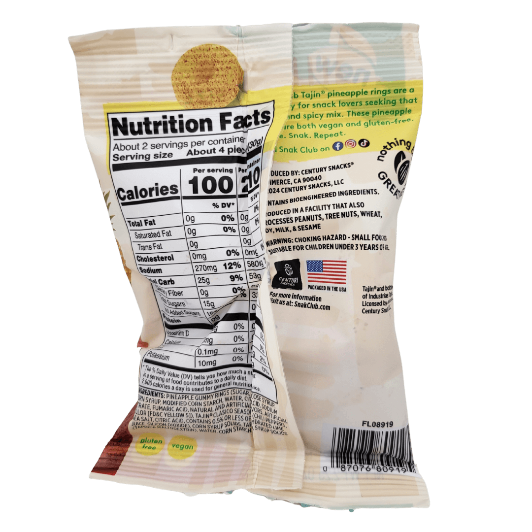 Snak Club Pineapple Tajin Rings Weingummi 64g back
