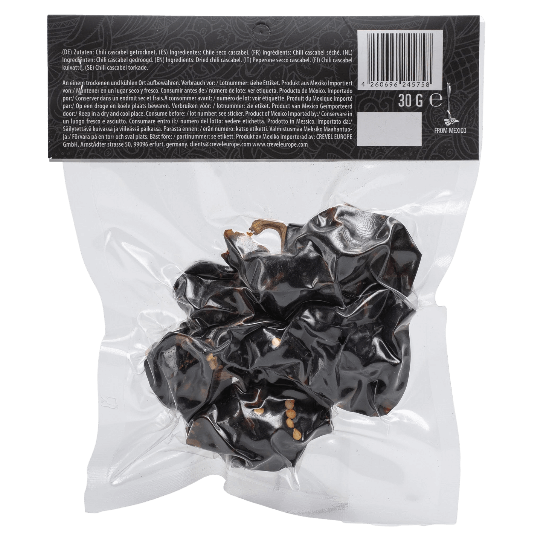 Xatze Cascabel Chilischoten getrocknet 30g Packung Rückseite