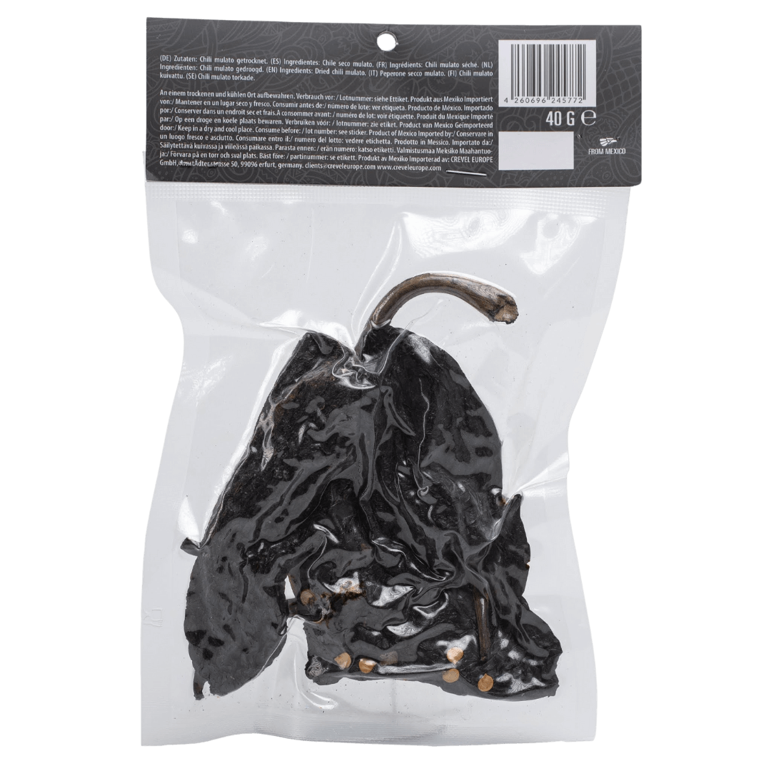Xatze Mulato Chilischoten getrocknet 40g Packung Rückseite