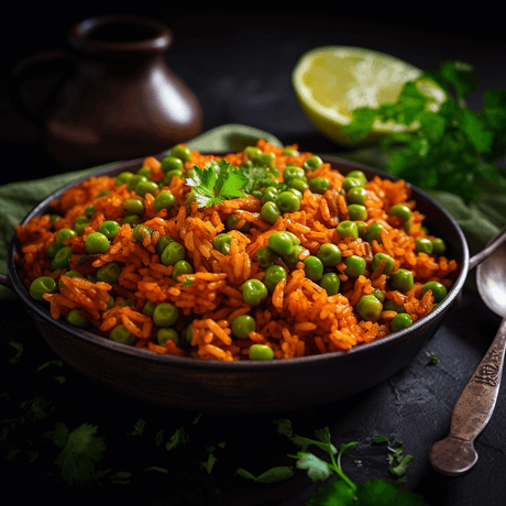 Roter Reis Mexikanische Arroz Roja mit Erbsen Zubereitung