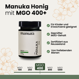 Premium Manuka-Honig MGO 400+ im lichtundurchlässigen Glas
