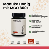 Premium Manuka-Honig MGO 800+ im lichtundurchlässigen Glas