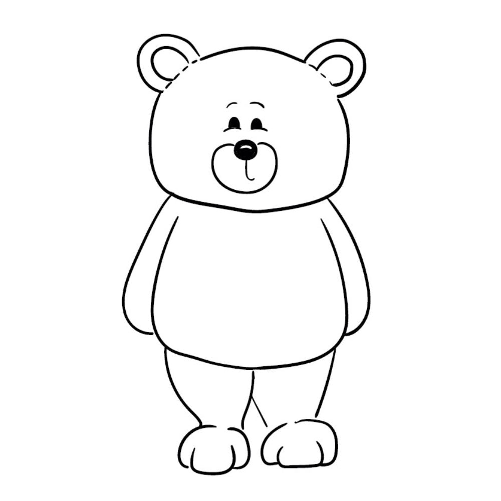 Zeichnung Ausmalbild Bär / Teddybär / Teddy