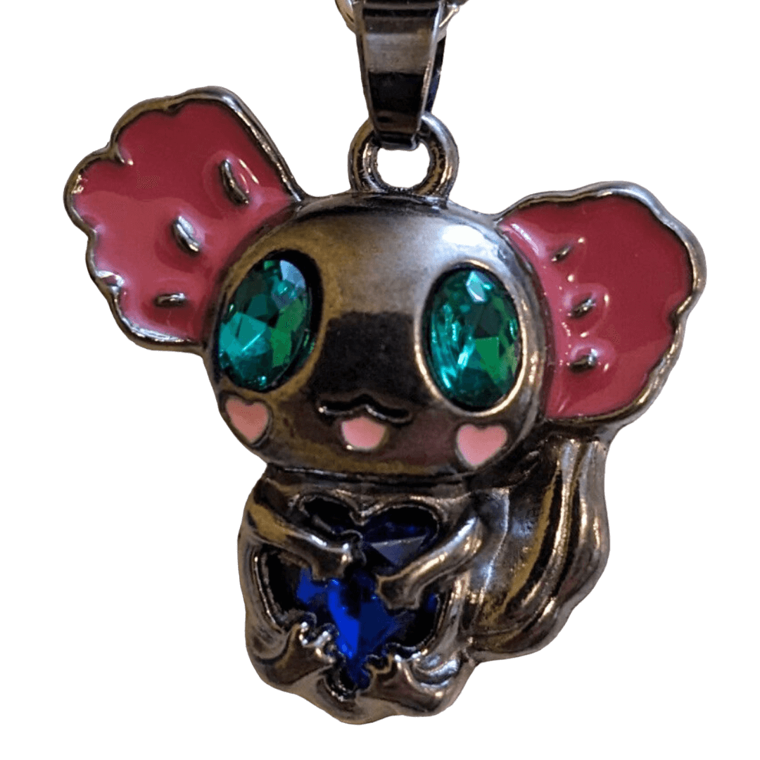 Axolotl pendant with necklace (light or dark)