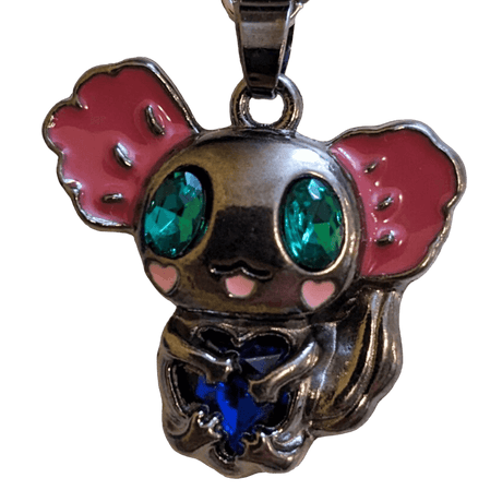 Axolotl pendant with necklace (light or dark)