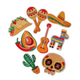 Bügelpatch Aufnäher Bügelbild mit mexikanischen Motiven als Set oder einzeln