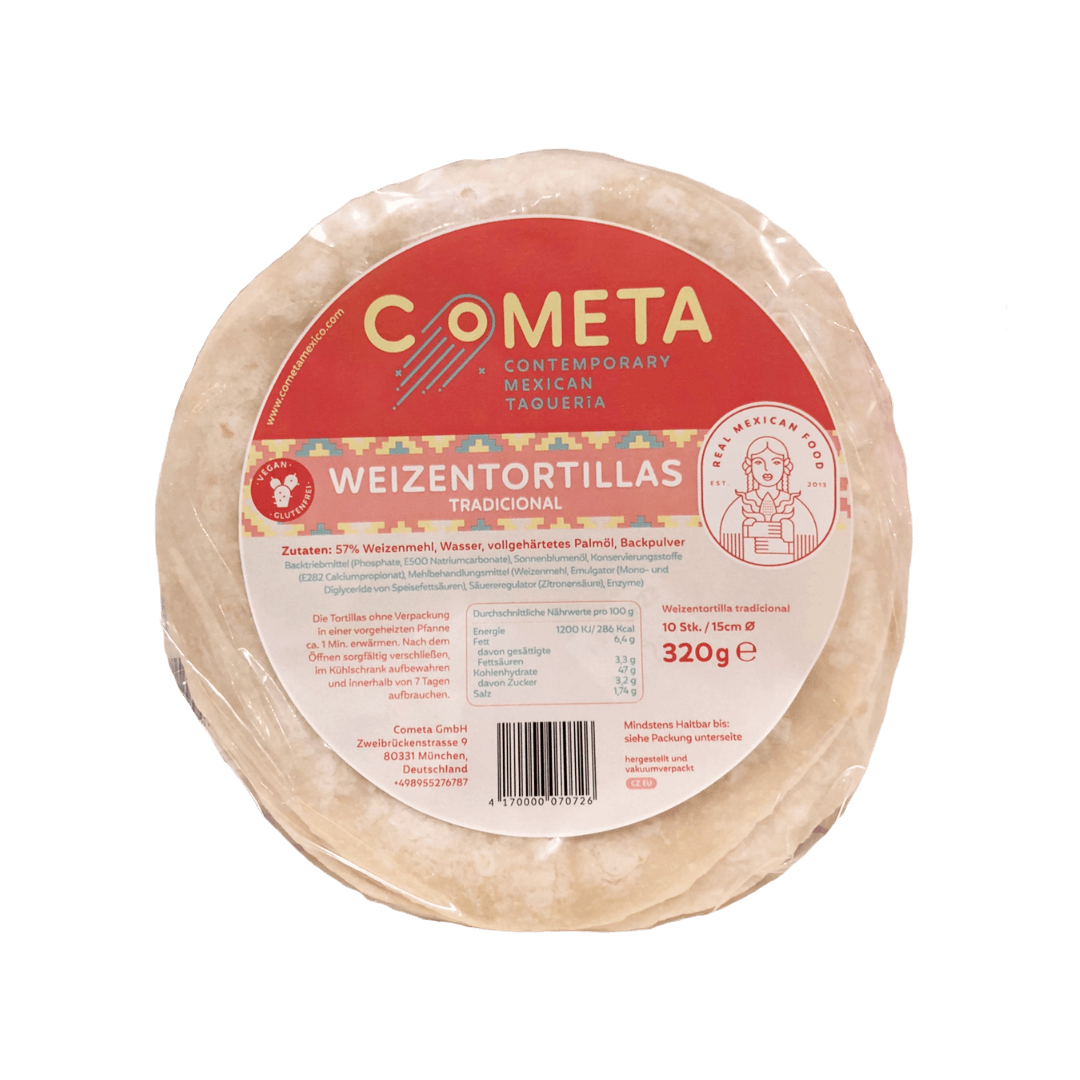 Mehltortillas / Tortilla de Harina aus Weizen 15 cm ca. 10 Stück von Cometa 320g