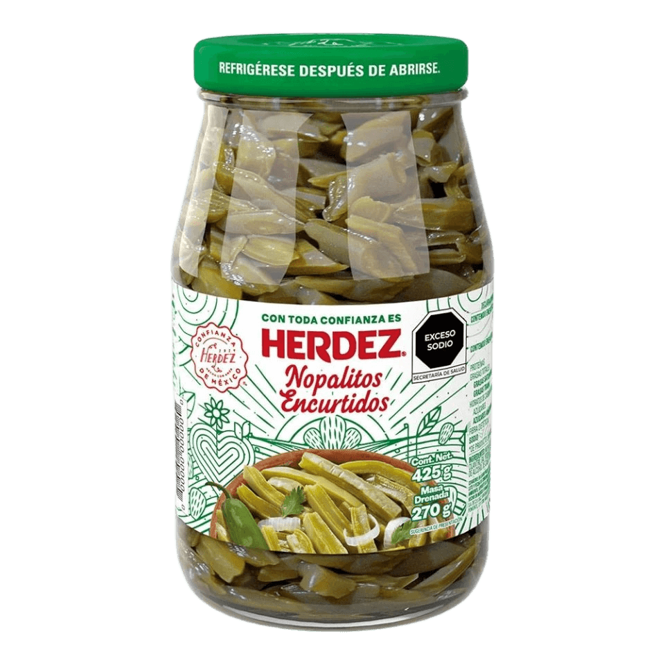 Nopales Cactus Strips in jar from Herdez 425g
