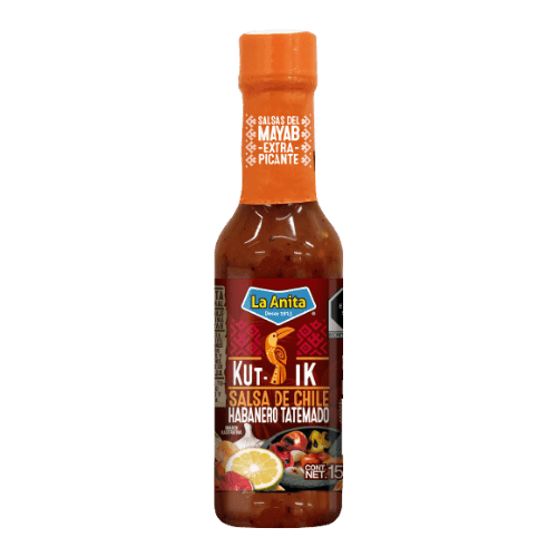 Kut-Ik Salsa Roja de Chile Habanero Tatemado  / La Anita 120 ml.