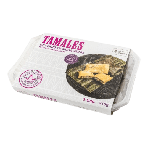 Tamales CERDO EN SALSA VERDE von La Reina de las Tortillas 300g (3 St.)