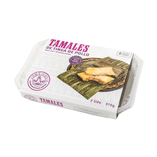 Tamales de Tinga de Pollo / La Reina de las Tortillas 315g (3st.)