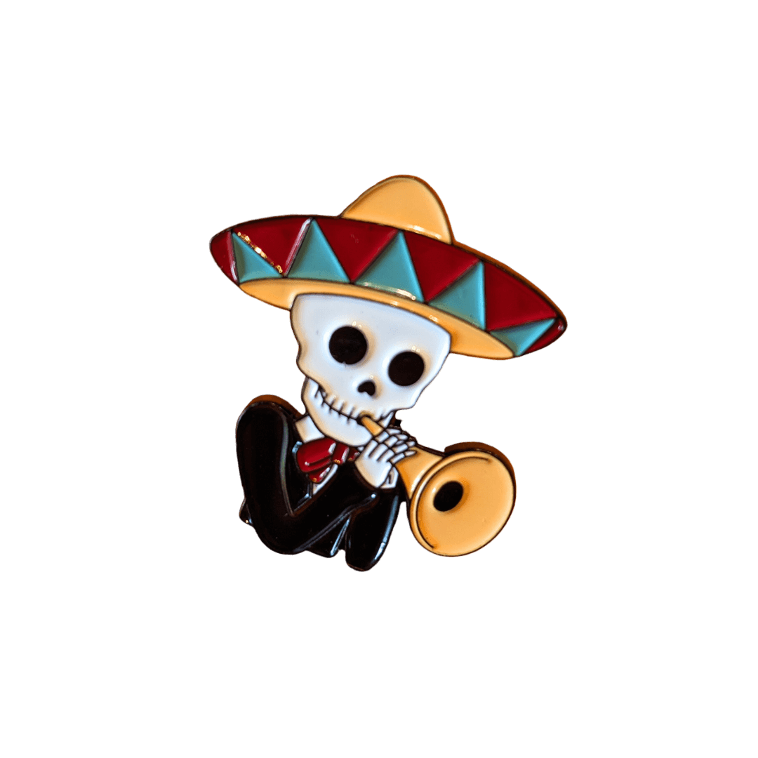 Mexikanische Mariachi Dia de los Muertos Pins / Buttons 5er Set und einzeln