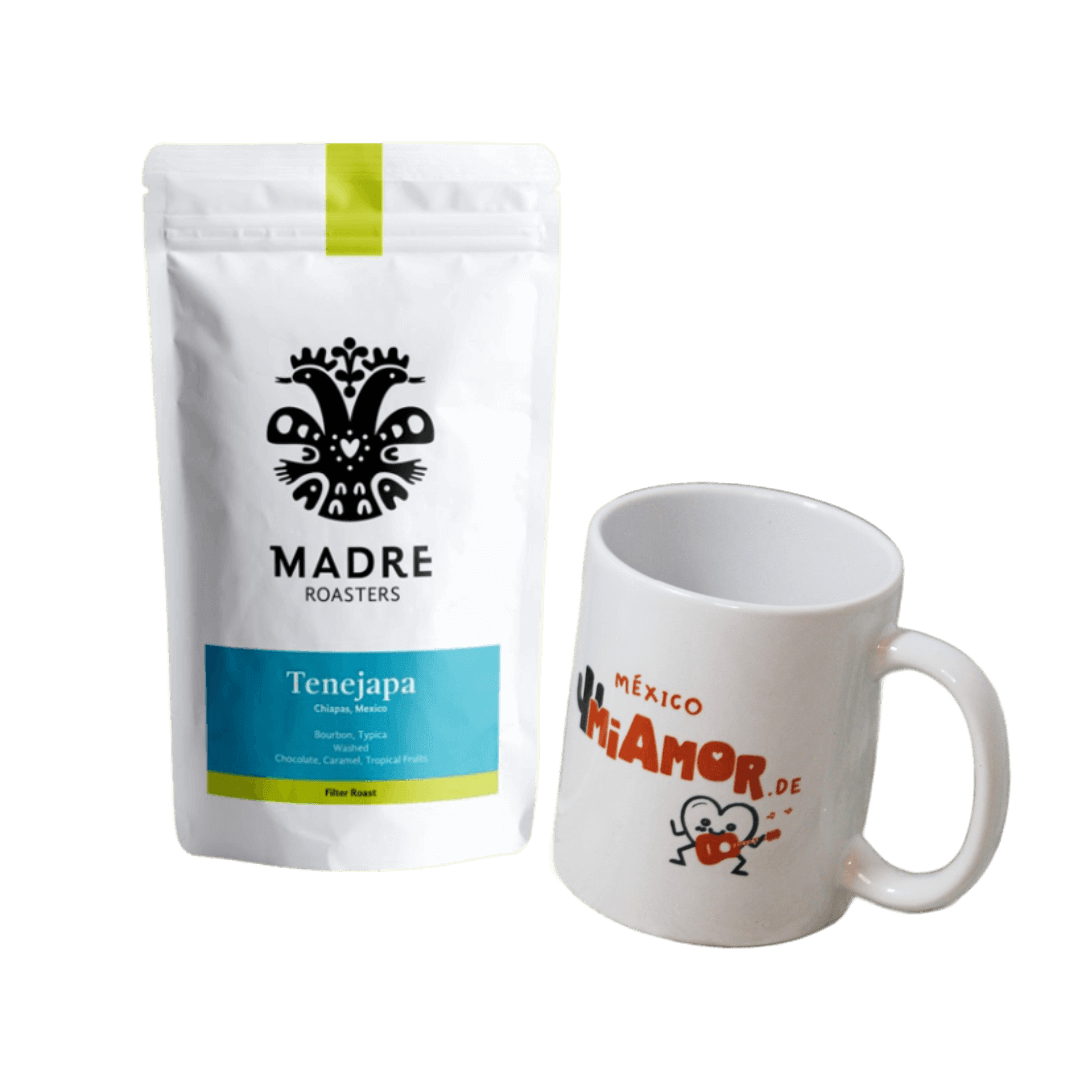 Kaffee aus Mexiko + Kaffeebecher TENEJAPA FILTER ROAST von Madre Roasters 250g