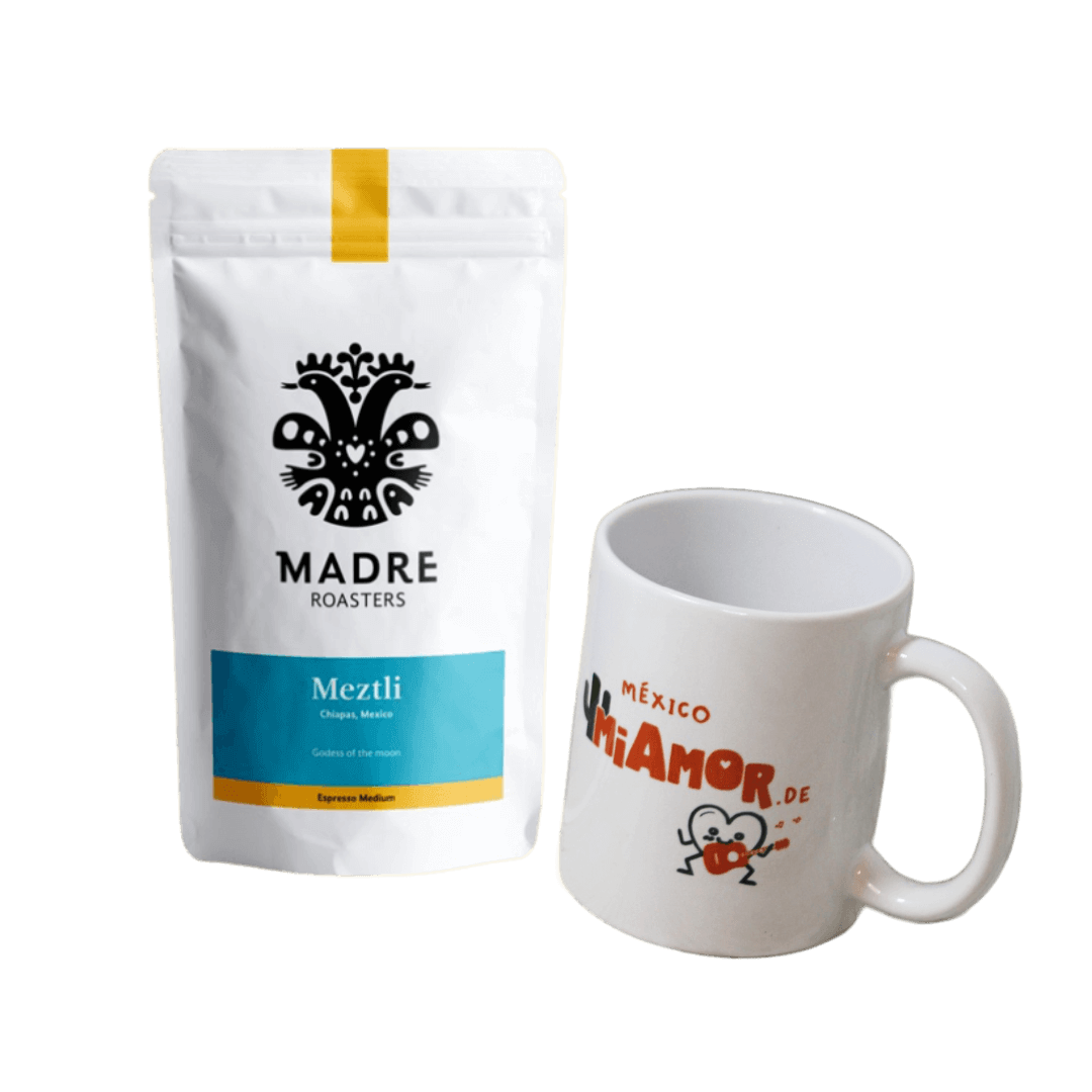 Kaffee aus Mexiko + Kaffeebecher MEZTLI ESPRESSO MEDIUM von Madre Roasters 250g