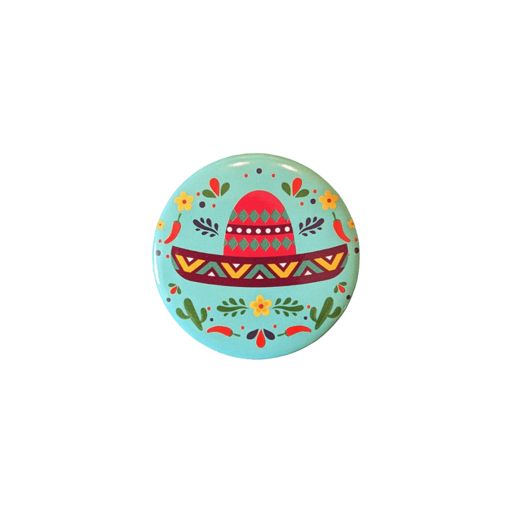 Mexikanische bunte Ansteck Pins / Buttons für z.B. Rucksäcke 12er Set und einzeln