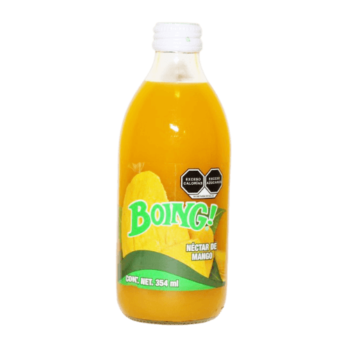 BOING Mango juice soft drink in glass bottle 354ml
