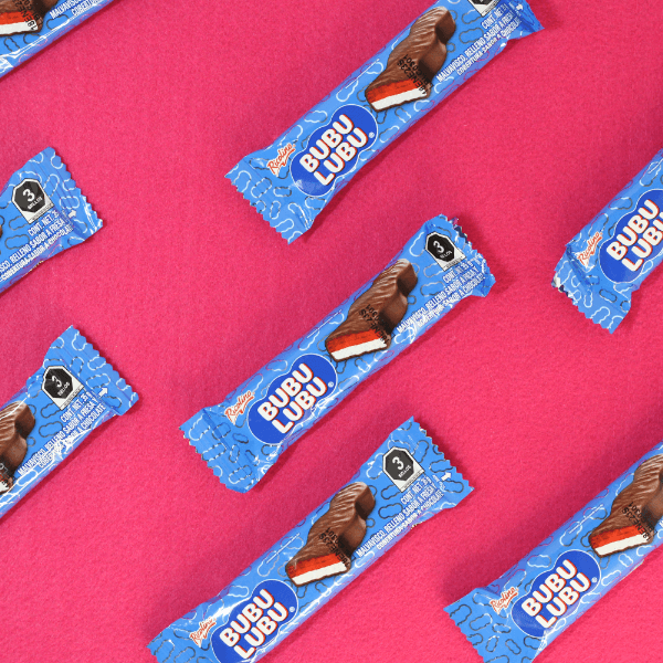 Bubu Lubu Marshmello Erdbeer Riegel Studio Foto