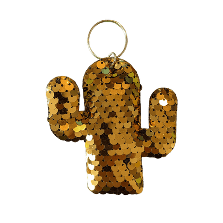 Glitter Cactus Keychain different colors with sequins