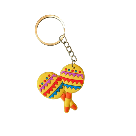 Keychain with rubber Mexican figures as a set or individually