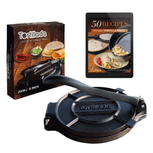 Tortilla Press Tortillada 20 cm cast iron for homemade Tortillas + Recipe eBook
